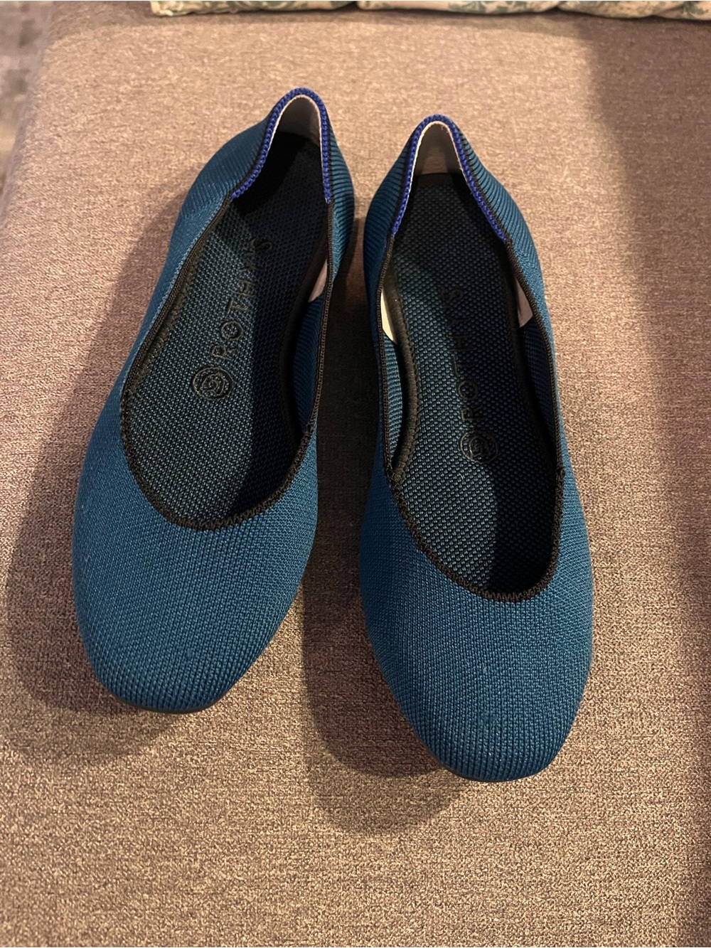 Rothy's Teal Knit Ballet Flats